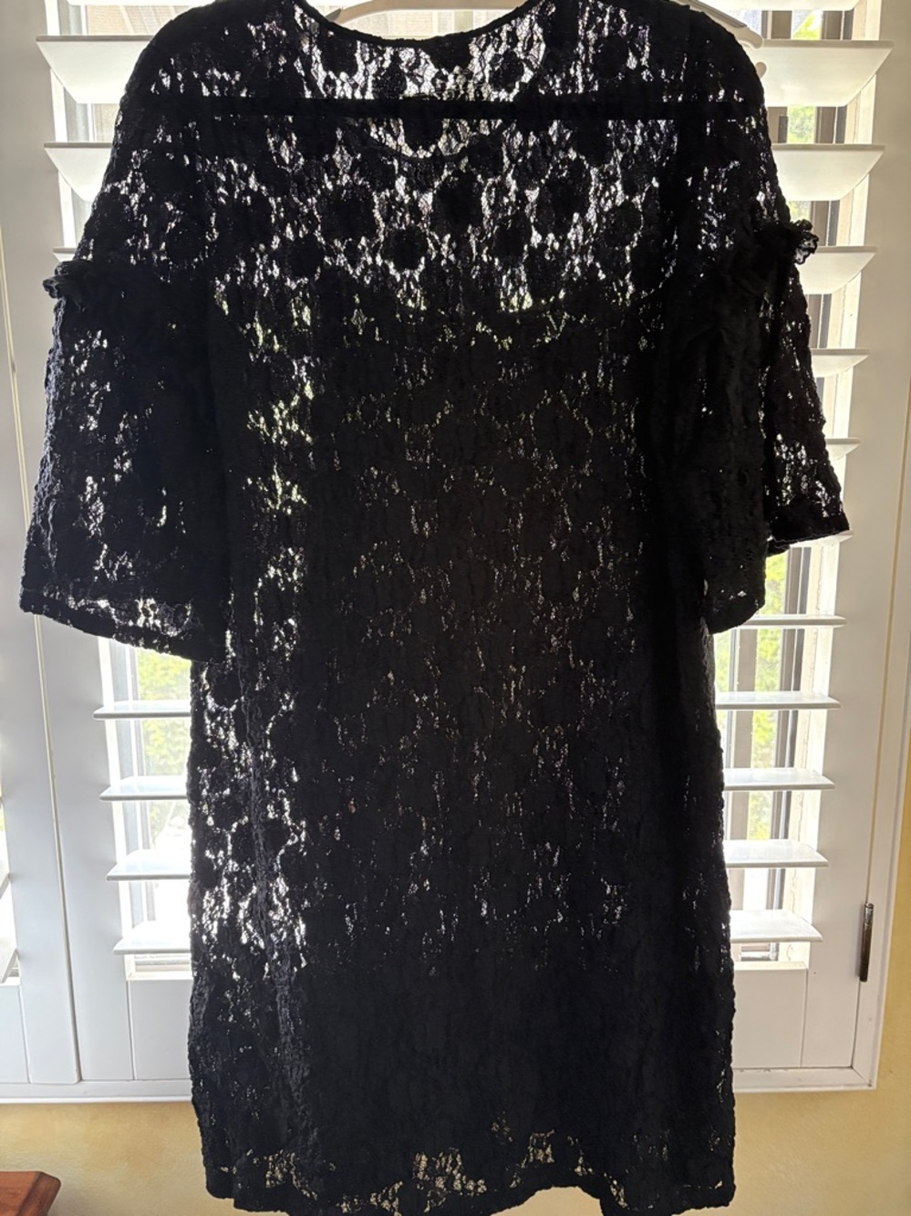 MM6 Maison Martin Margiela Black Lace with Sheer Midi Slip Dress